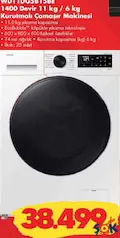 SAMSUNG 1400 DEVİR 11 KG / 6 KG KURUTMALI ÇAMAŞIR MAKİNESİ